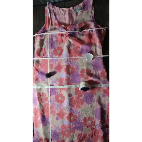 Vintage Old Navy Floral Sundress Babydoll Tea Length Pink 90s Y2K Barbiecore 10 - Picture 8 of 14
